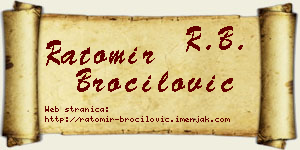 Ratomir Broćilović vizit kartica